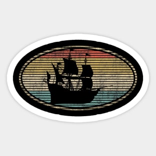 Old Sailing Ship. Funny Vintage Design Sticker